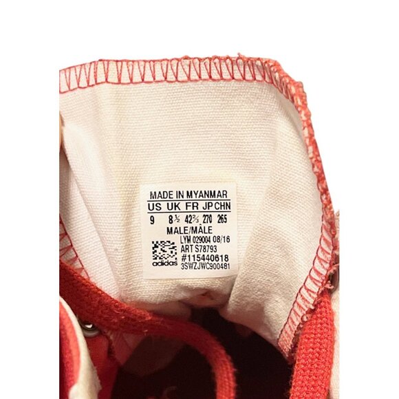 Adidas Originals Red Canvas High Top Sneakers Men’s US 9 Vintage Style - Picture 5 of 6